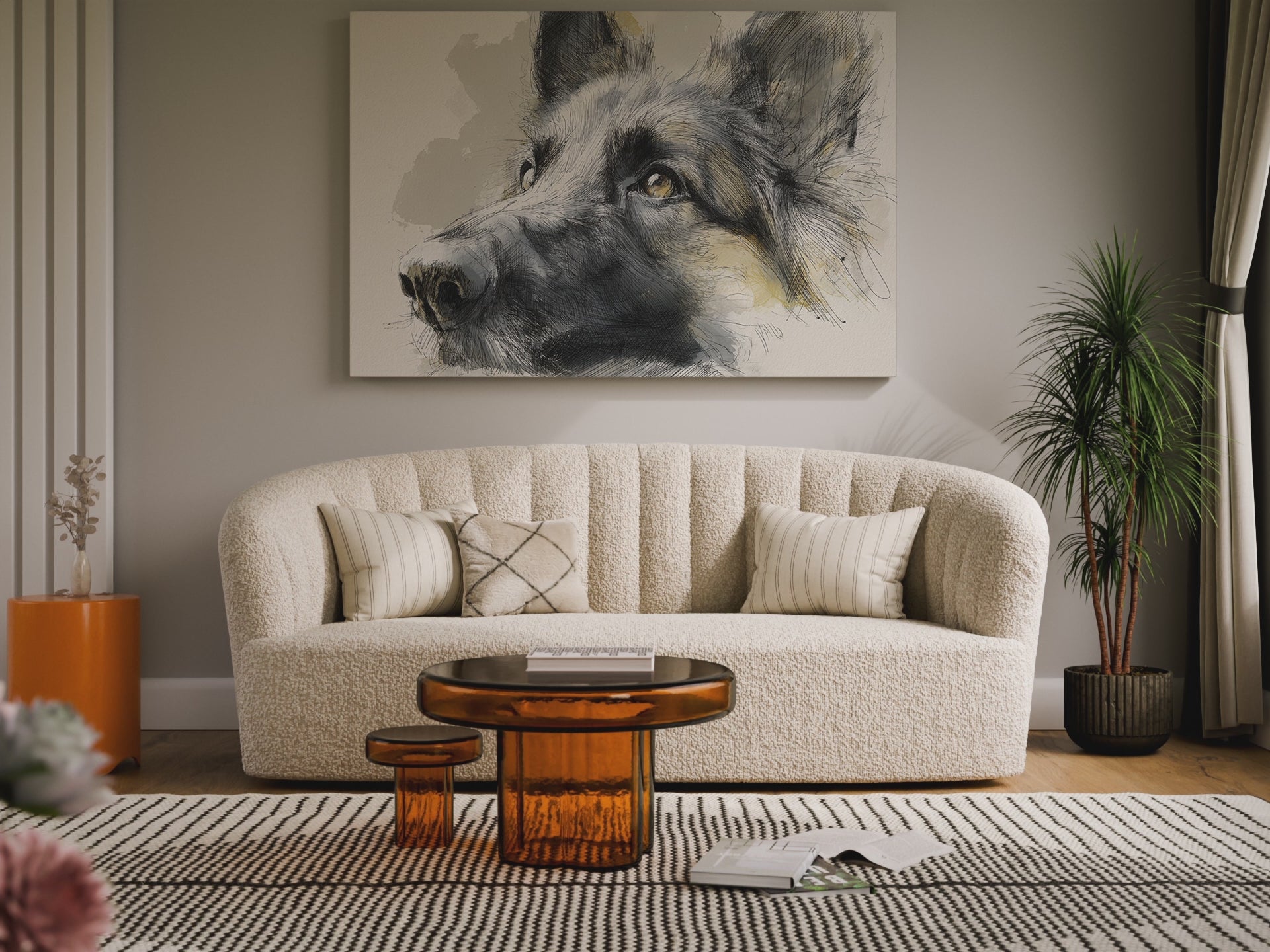 Belgian Shepherd Dog Portrait Canvas Art – short video of the print