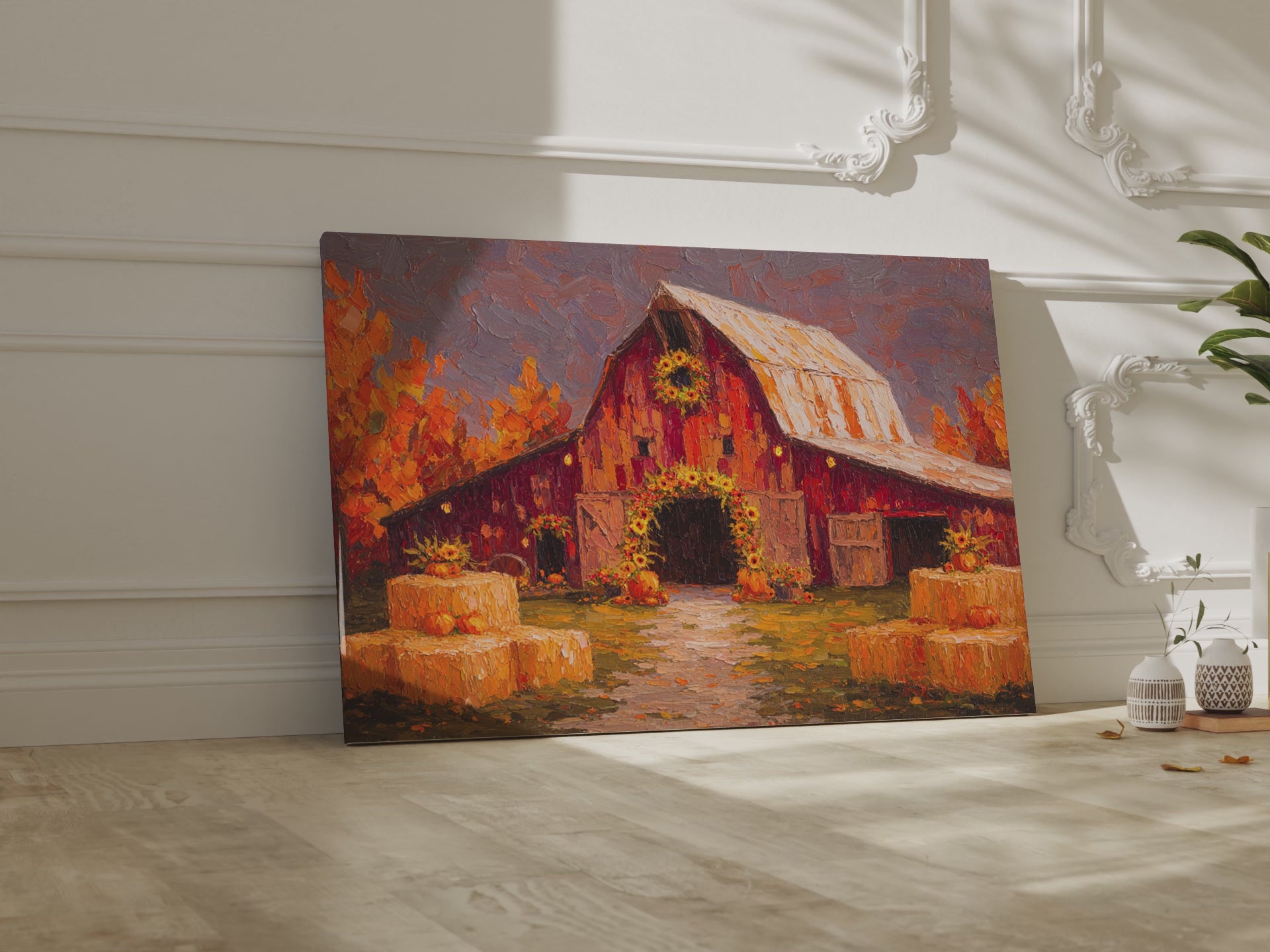 Autumn Barn Wedding Canvas Print – short video of the print