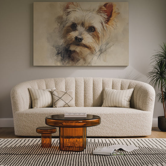 Yorkshire Terrier Watercolor Canvas Print – short video of the print