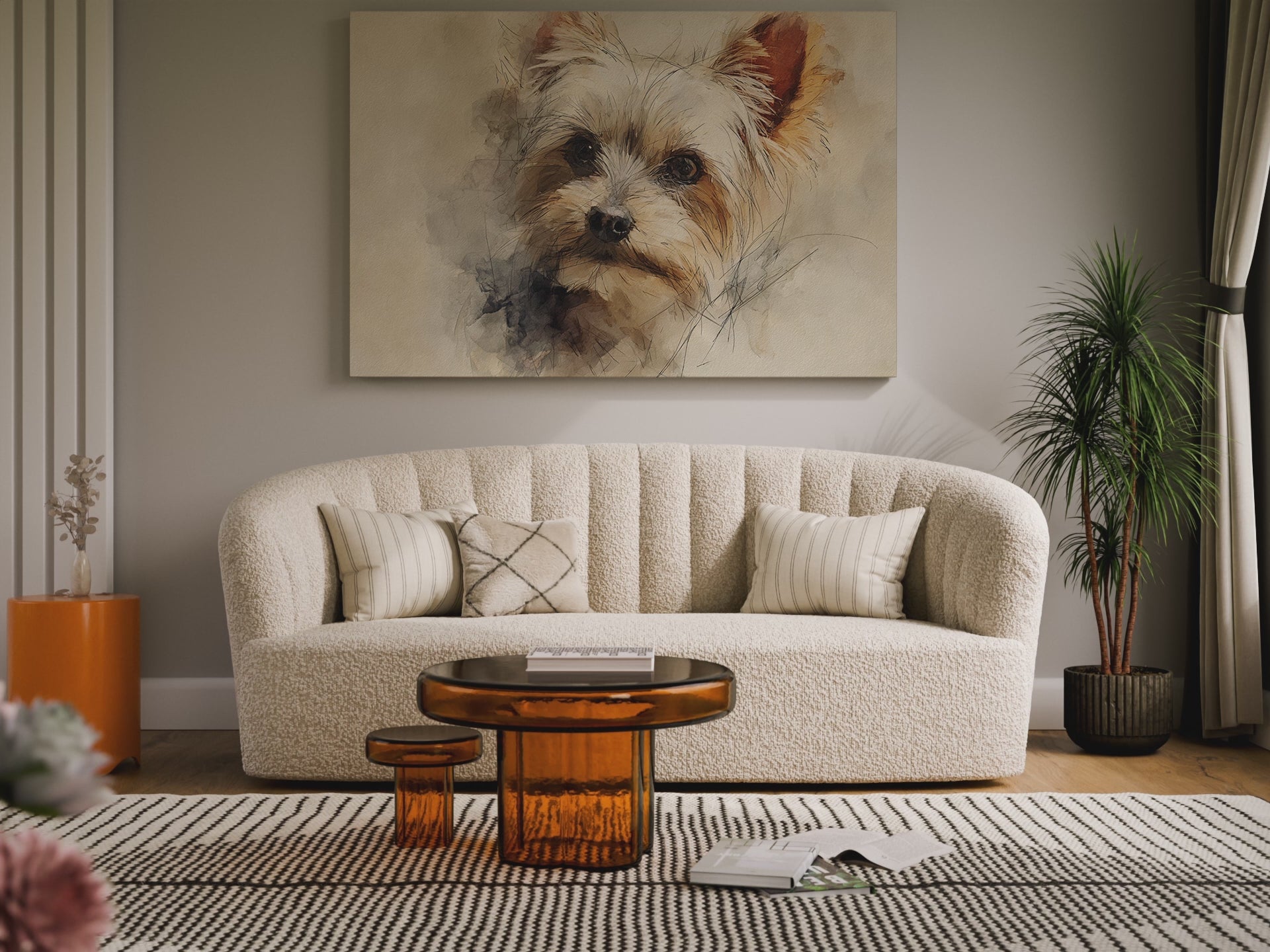 Yorkshire Terrier Watercolor Canvas Print – short video of the print