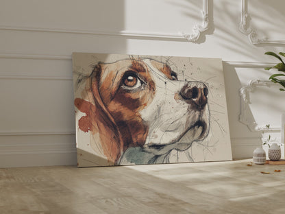 Beagle Portrait Canvas Print – short video of the print