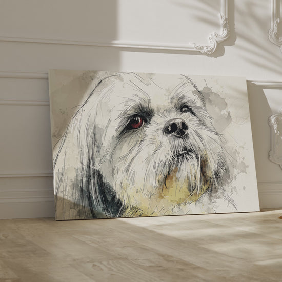 Shih Tzu Dog Portrait Canvas Print – short video of the print