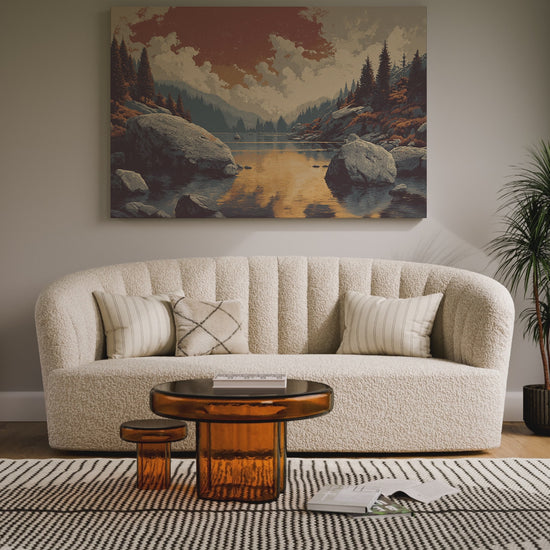 Mountain Lake Sunset Canvas Print – short video of the print