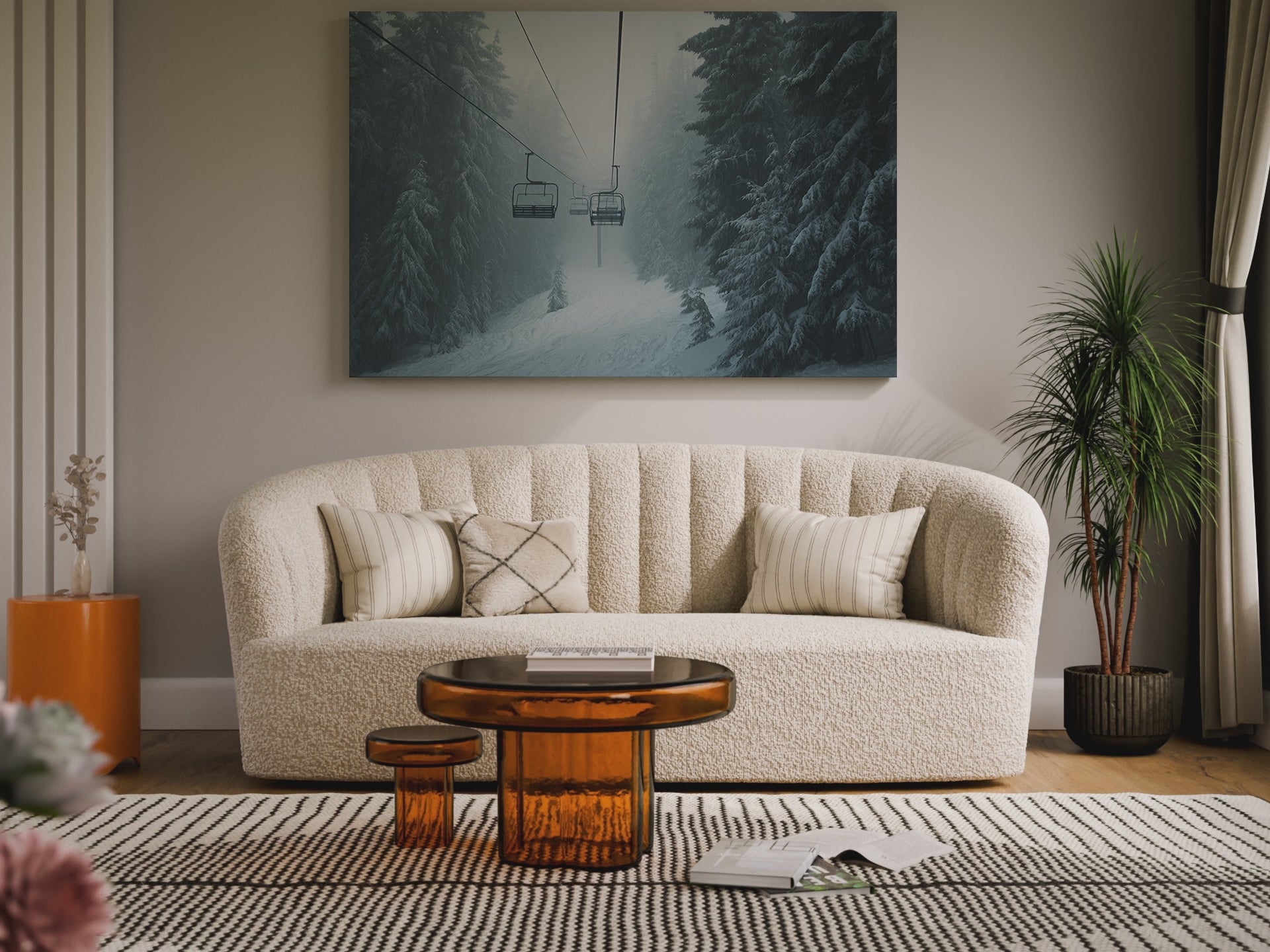 Winter Ski Lift Canvas Wall Art – short video of the print