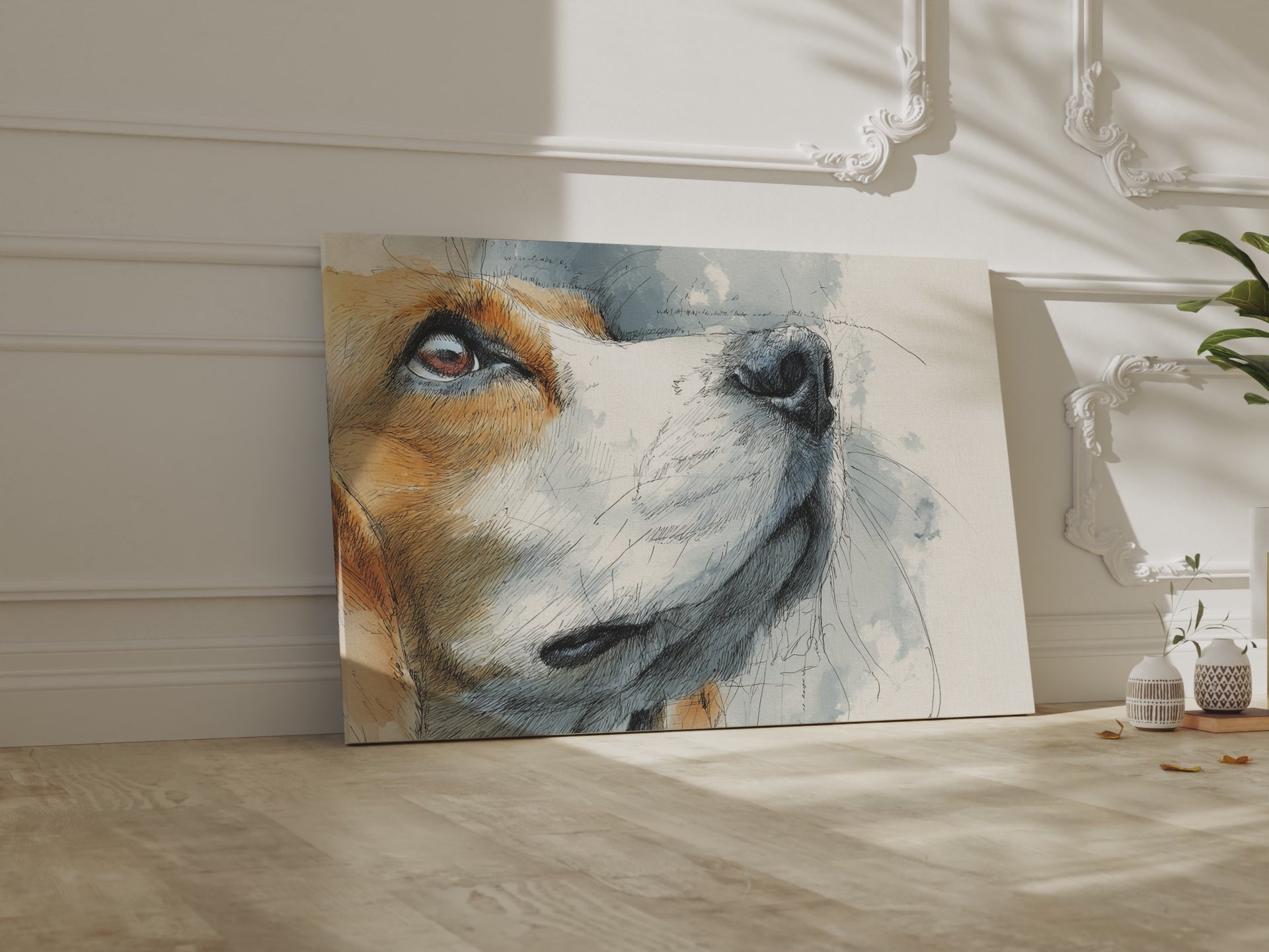 Beagle Portrait Canvas Print – short video of the print