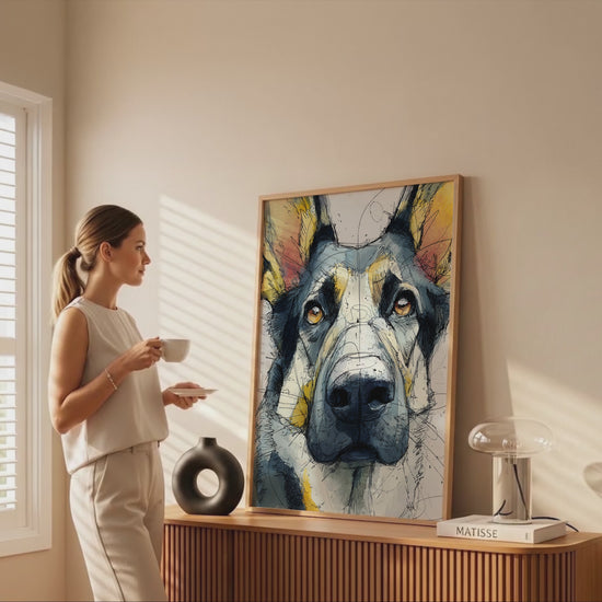 German Shepherd Canvas Wall Art – short video of the print
