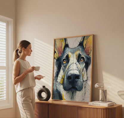 German Shepherd Canvas Wall Art – short video of the print