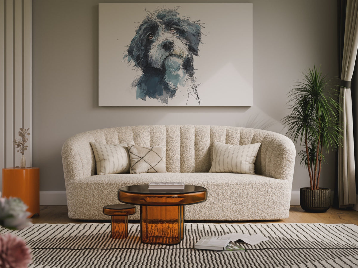 Portuguese Water Dog Canvas Wall Art – short video of the print