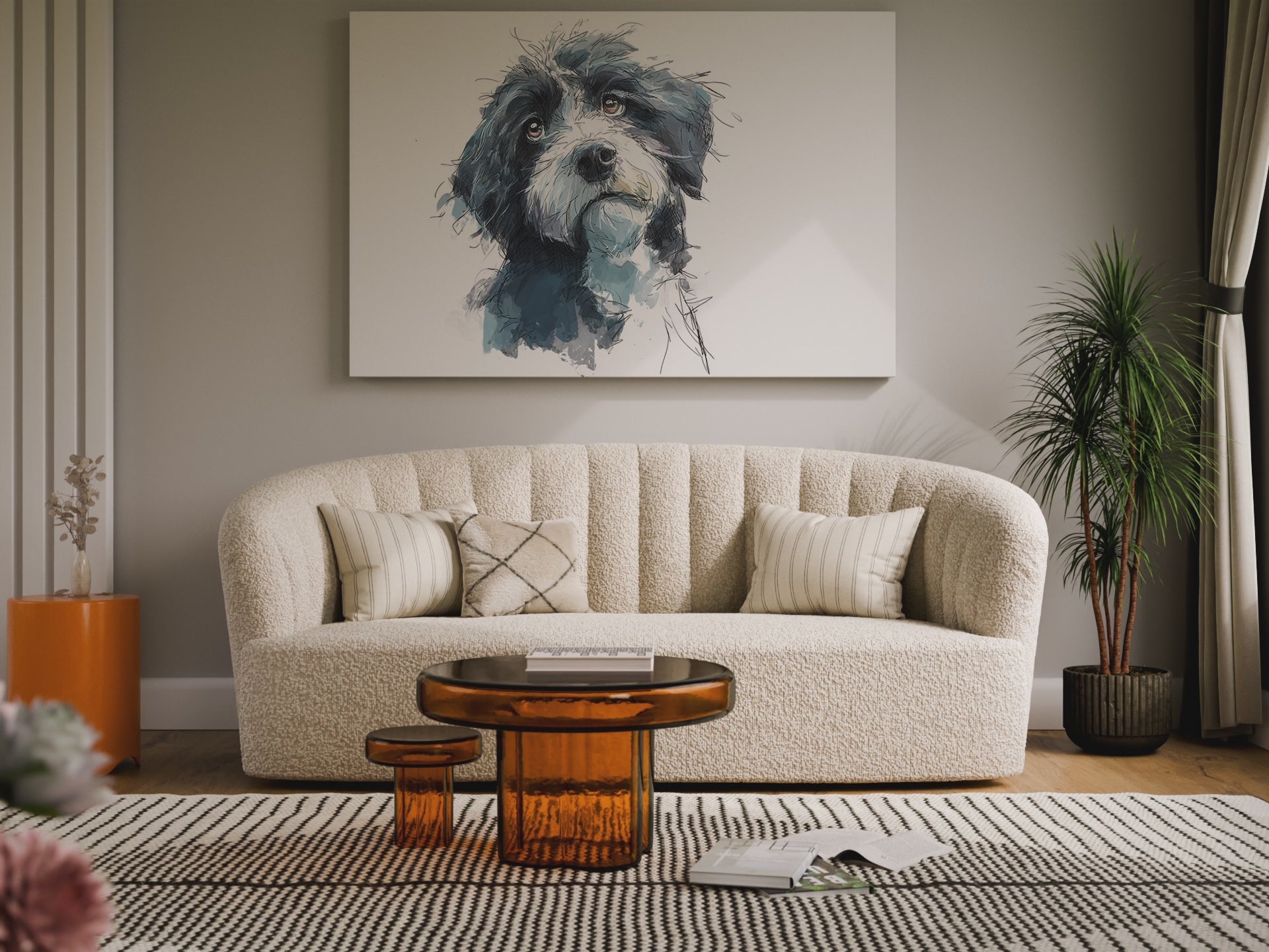 Portuguese Water Dog Canvas Wall Art – short video of the print