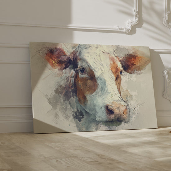 Cow Portrait Canvas Wall Art – short video of the print