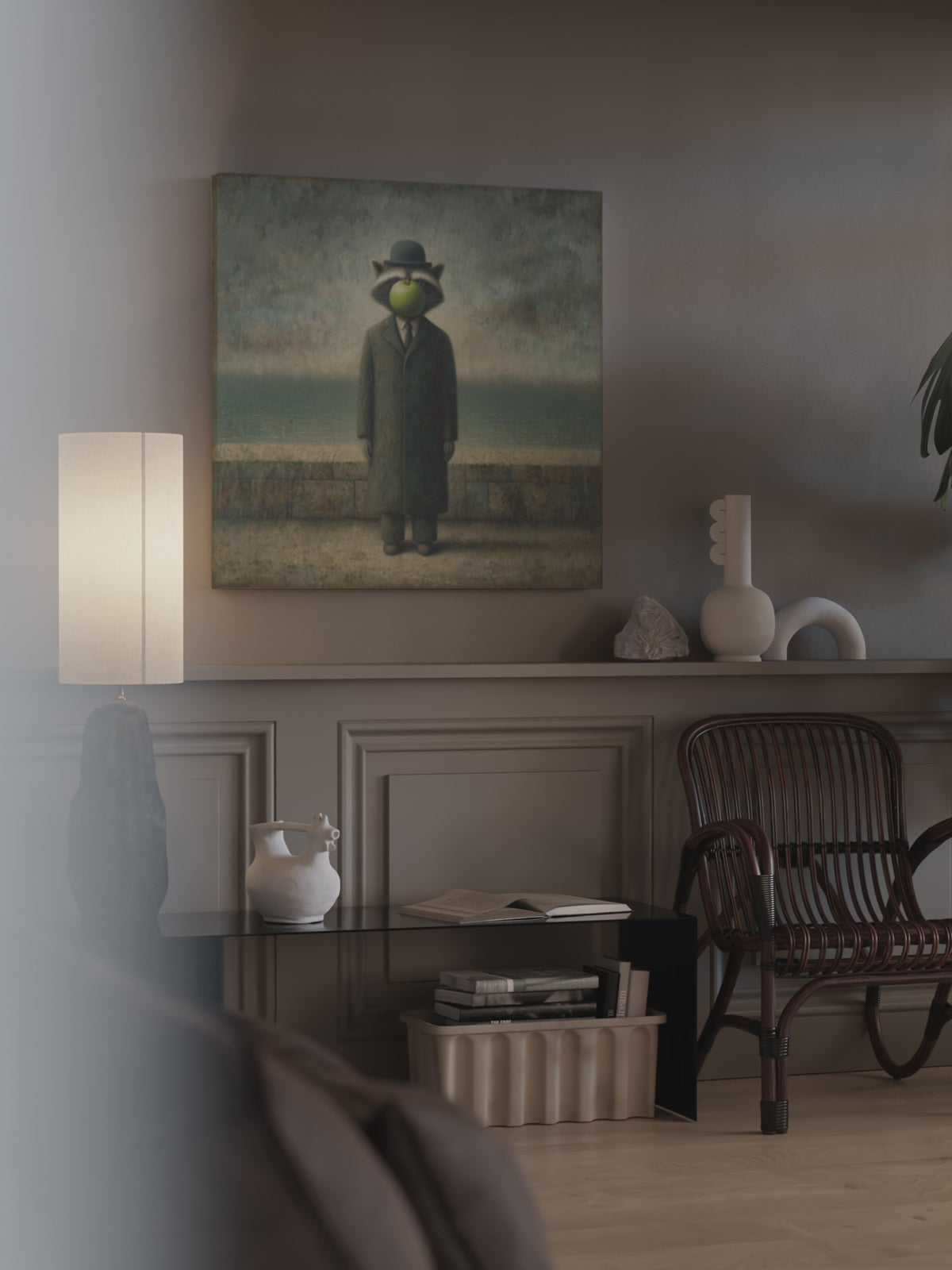 Surreal Raccoon Canvas Art – short video of the print