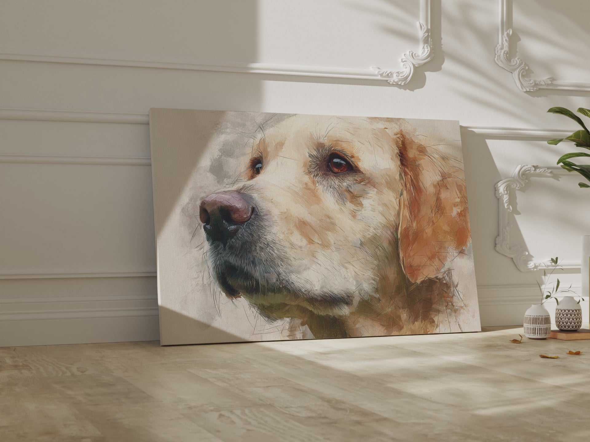 Golden Retriever Portrait Canvas Art – short video of the print