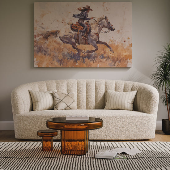 Western Cowgirl Watercolor Canvas Wall Art – short video of the print