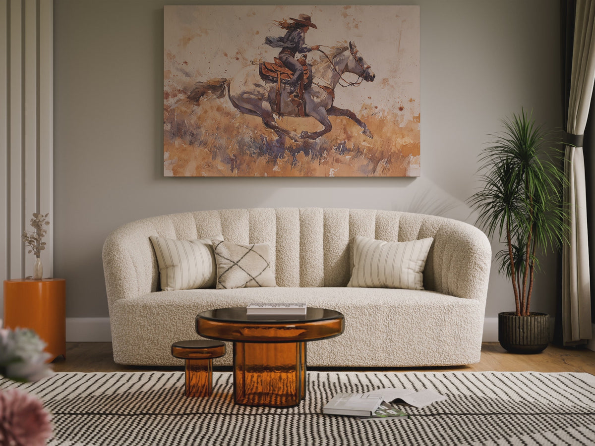 Western Cowgirl Watercolor Canvas Wall Art – short video of the print