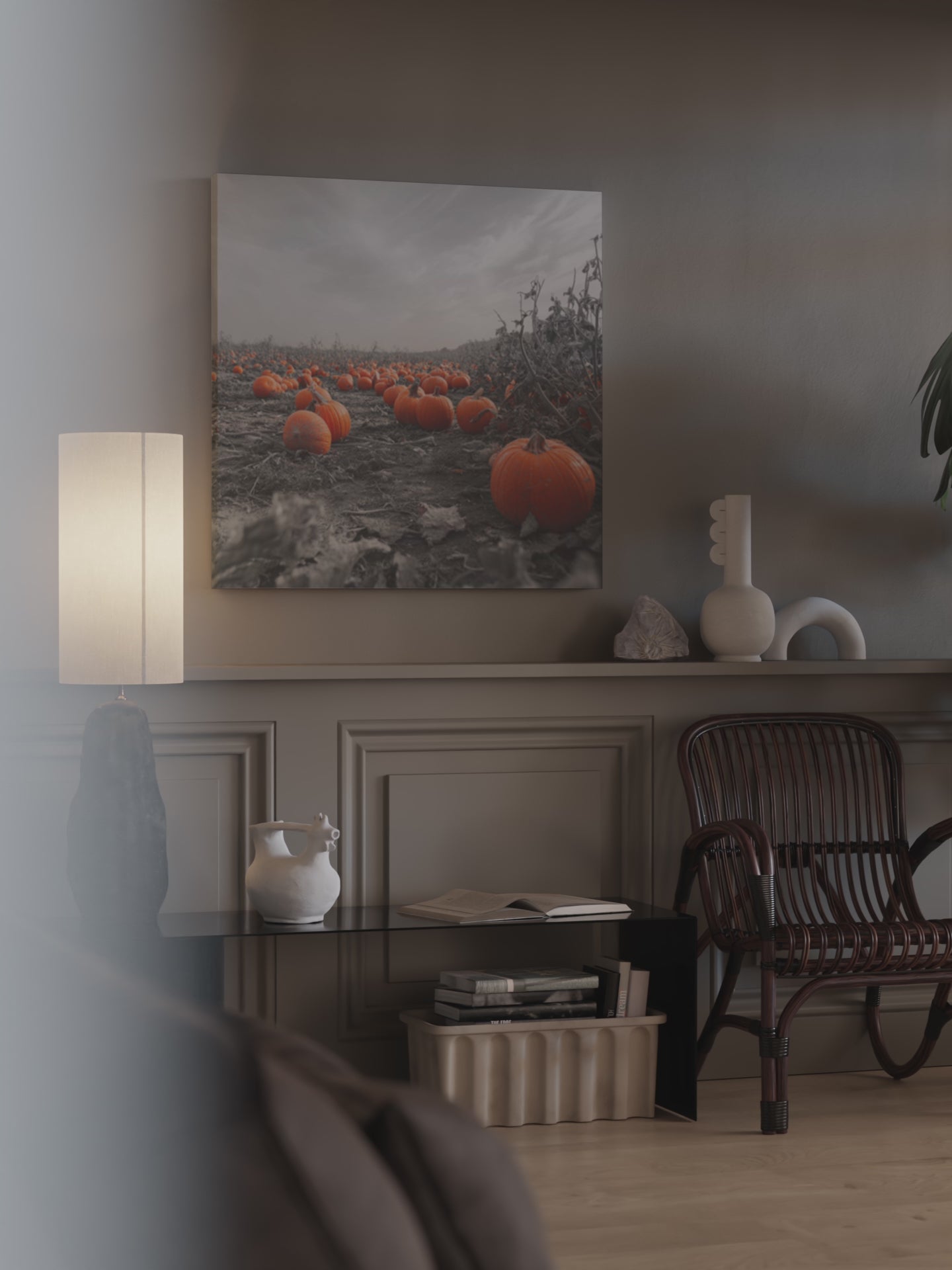 Autumn Pumpkin Field Wall Art – short video of the print
