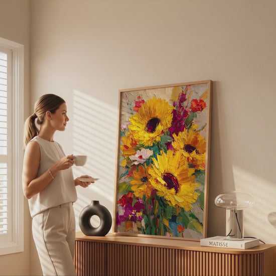 Sunflower Bouquet Canvas Print – short video of the print