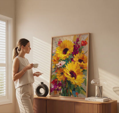 Sunflower Bouquet Canvas Print – short video of the print