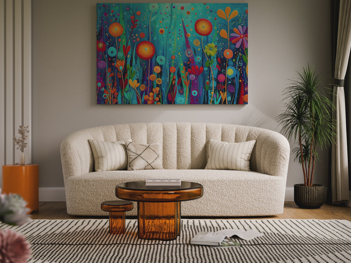 Colorful Abstract Garden Canvas Art – short video of the print