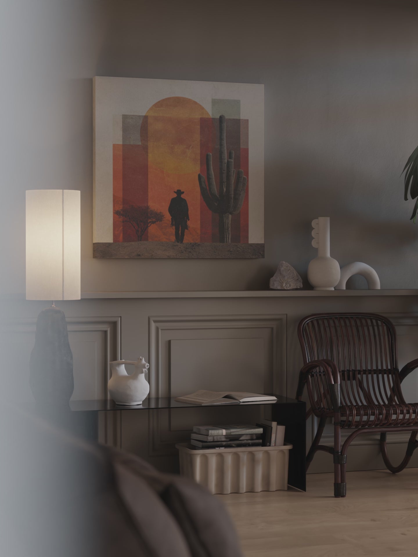 Western Desert Cowboy Canvas Wall Art – short video of the print