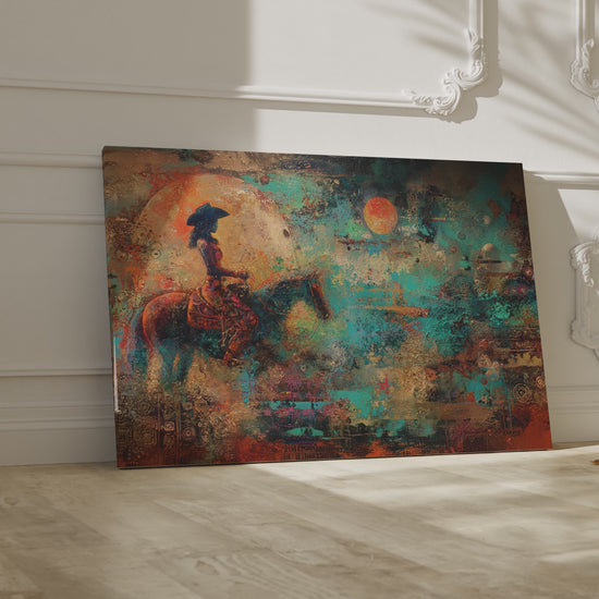 Western Cowgirl Witch Abstract Canvas Art – short video of the print