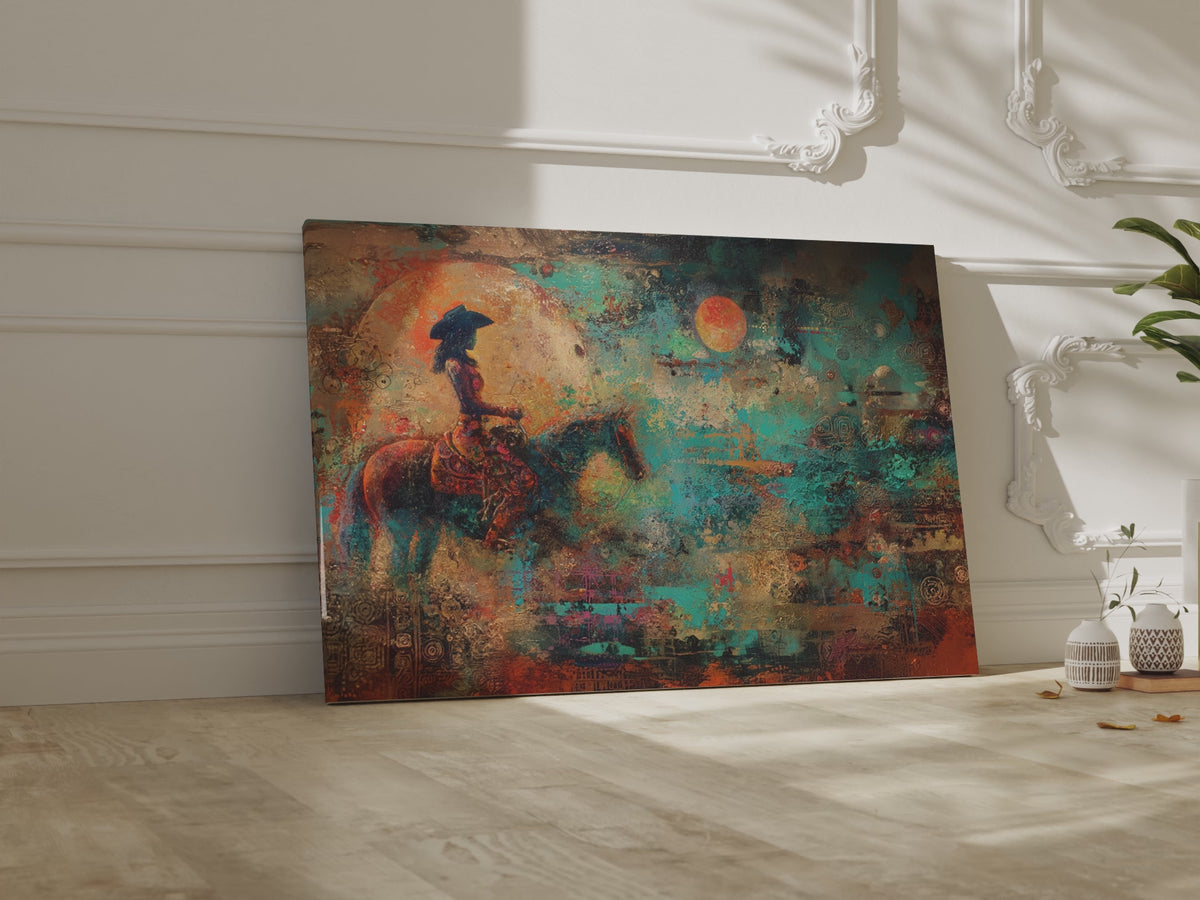 Western Cowgirl Witch Abstract Canvas Art – short video of the print