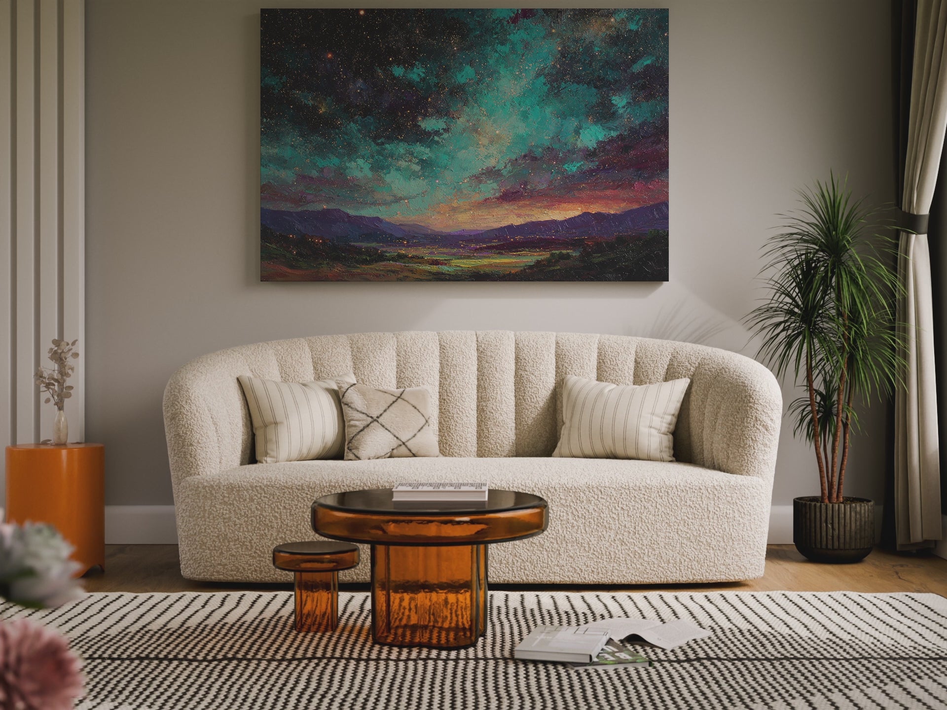 Cosmic Starry Night Canvas Wall Art – short video of the print