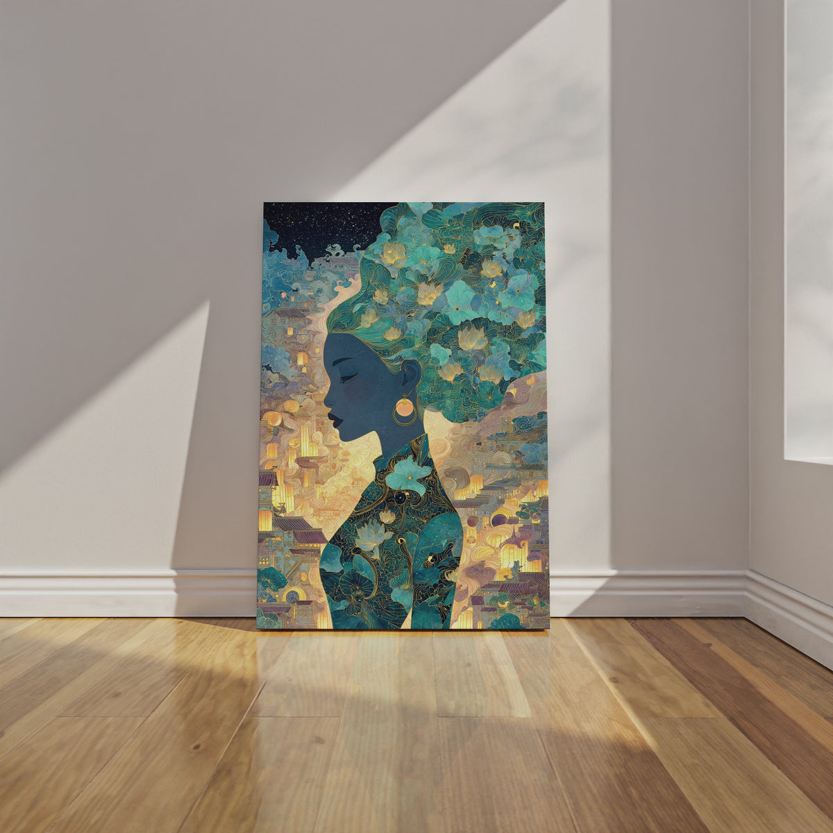 Asian Woman Silhouette Canvas Wall Art – short video of the print