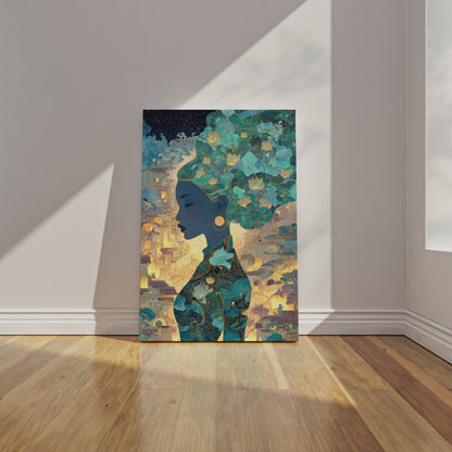 Asian Woman Silhouette Canvas Wall Art – short video of the print