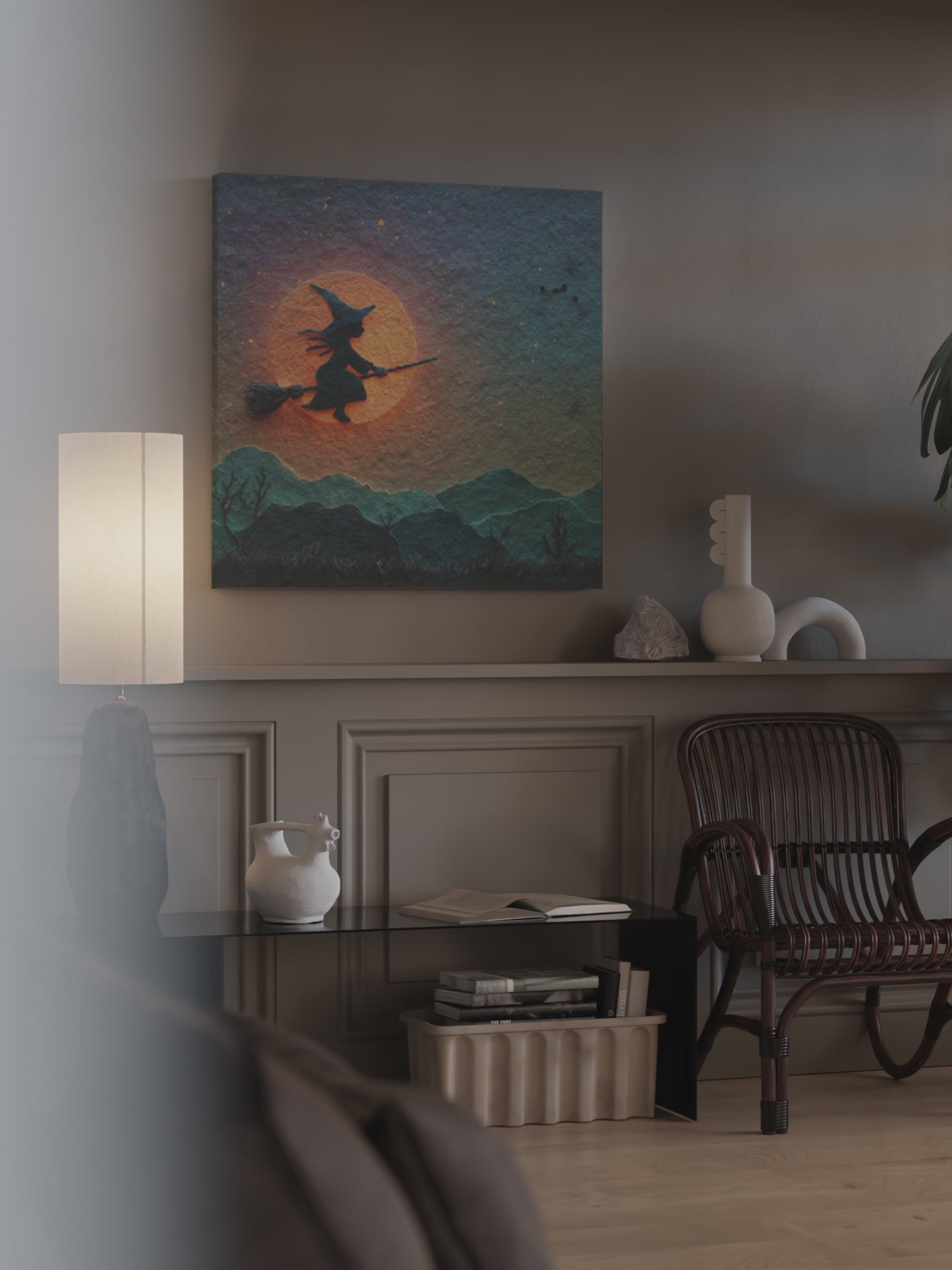 Witch Broomstick Wall Art – short video of the print