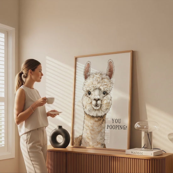 Funny Alpaca Wall Art – short video of the print