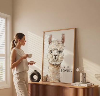 Funny Alpaca Wall Art – short video of the print