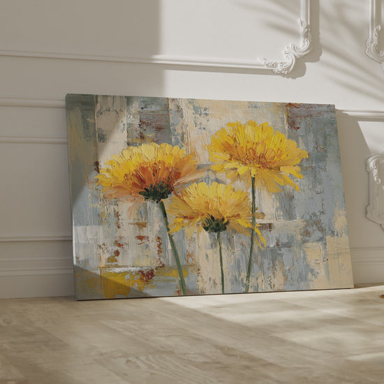 Abstract Yellow Flower Canvas Art – short video of the print