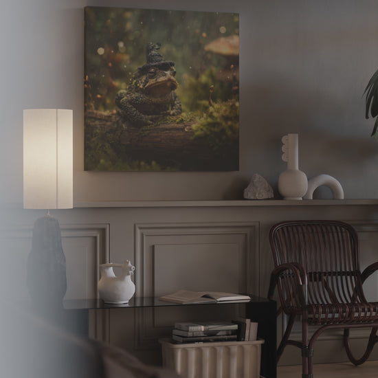 Grumpy Toad Witch Hat Canvas Print – short video of the print