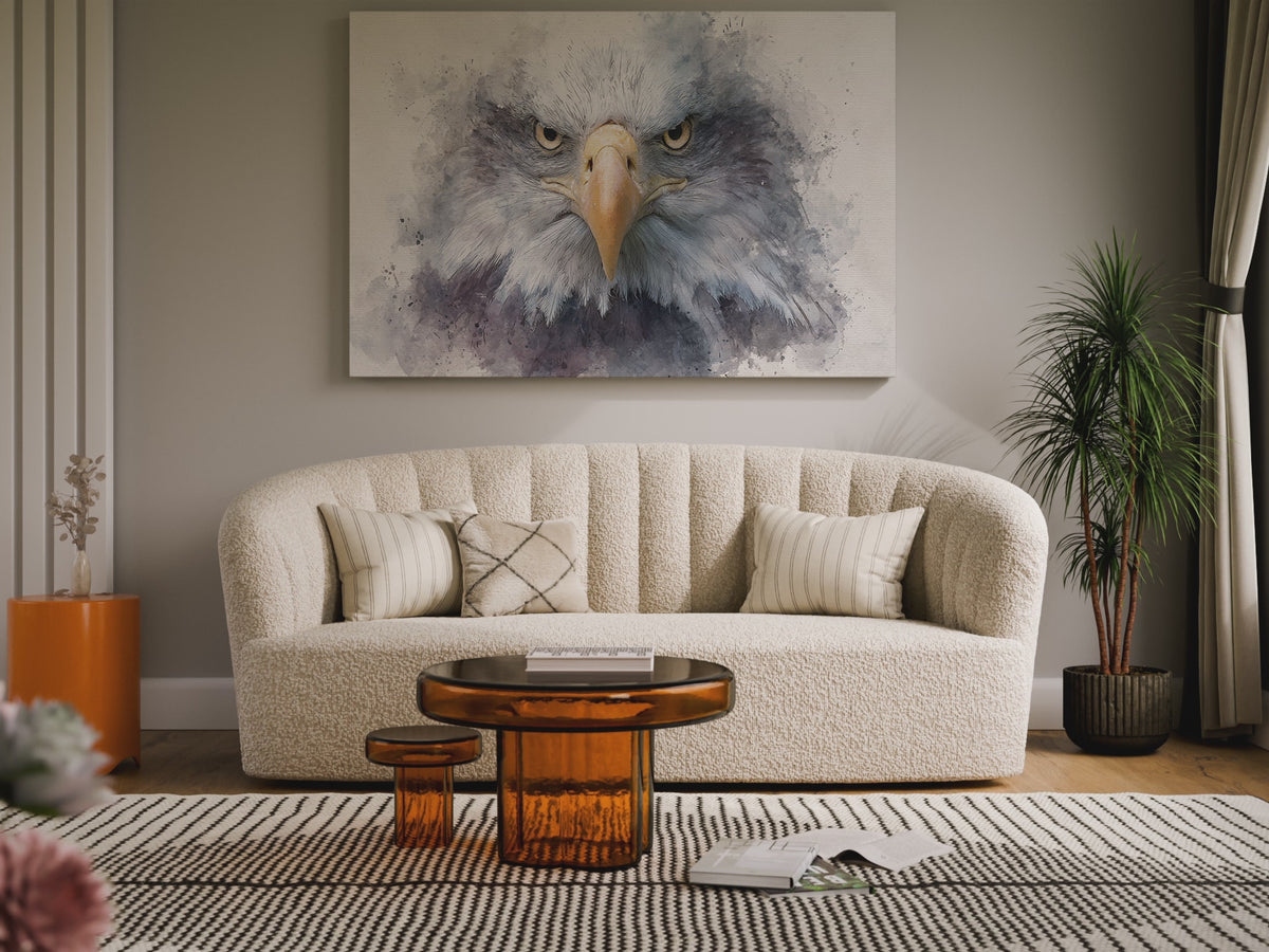 Bald Eagle Watercolor Canvas Print – short video of the print