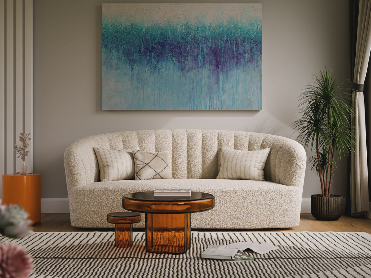 Abstract Blue Gradient Canvas Wall Art – short video of the print