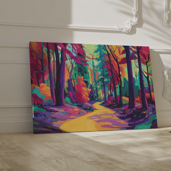 Colorful Forest Path Canvas Art – short video of the print