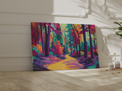 Colorful Forest Path Canvas Art – short video of the print