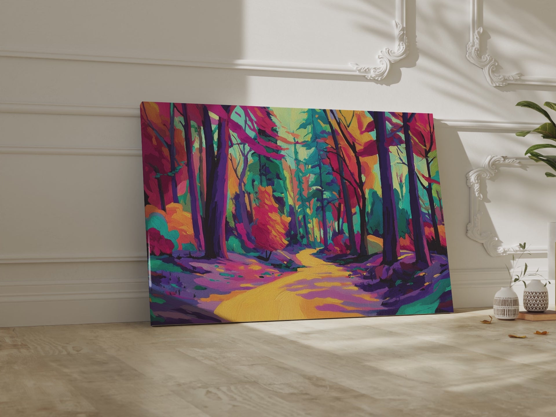Colorful Forest Path Canvas Art – short video of the print
