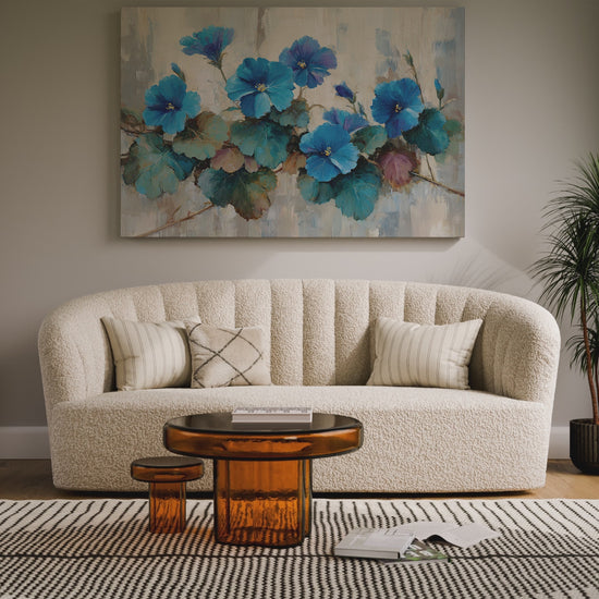 Blue Floral Canvas Wall Art – short video of the print