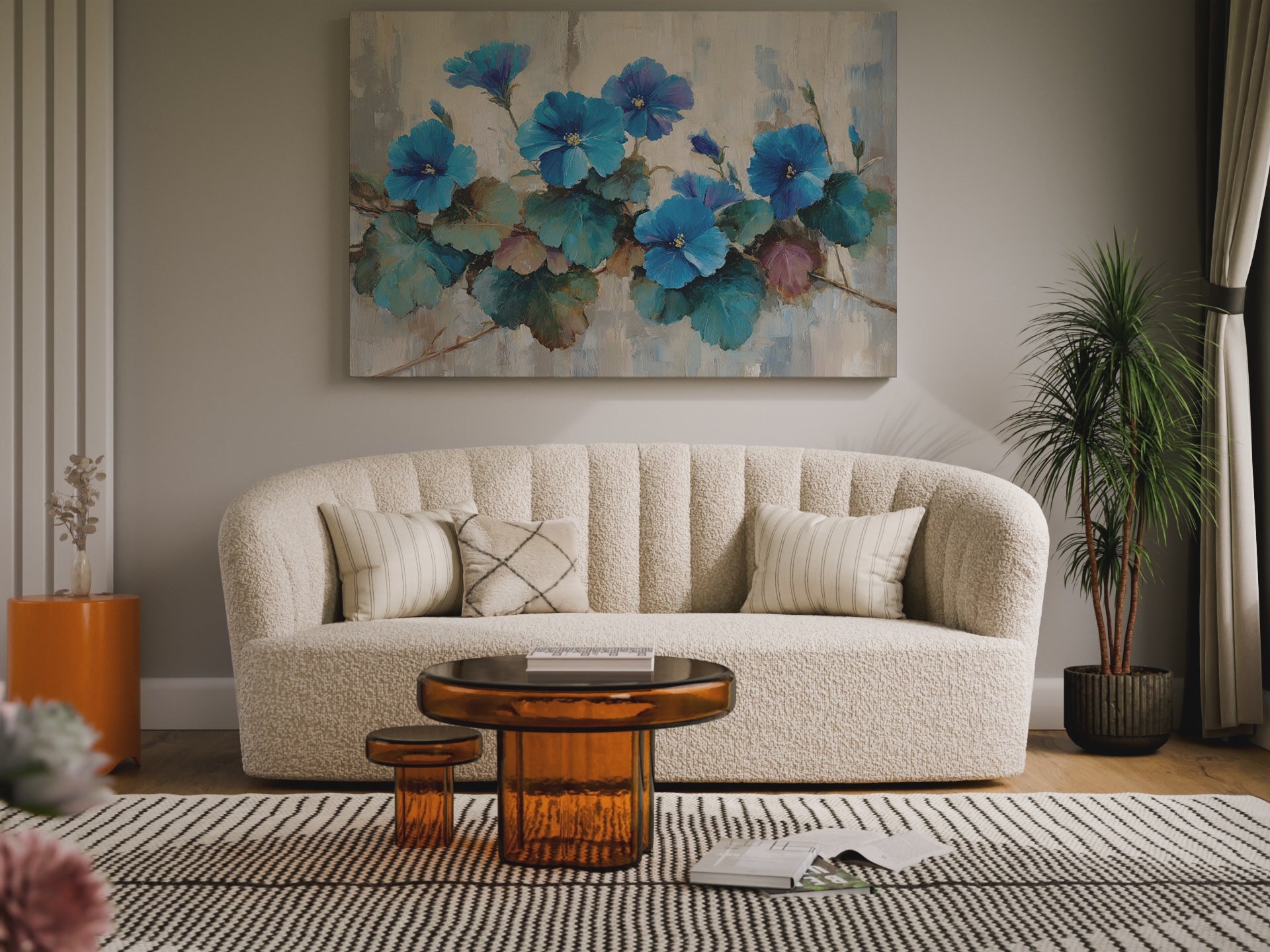 Blue Floral Canvas Wall Art – short video of the print