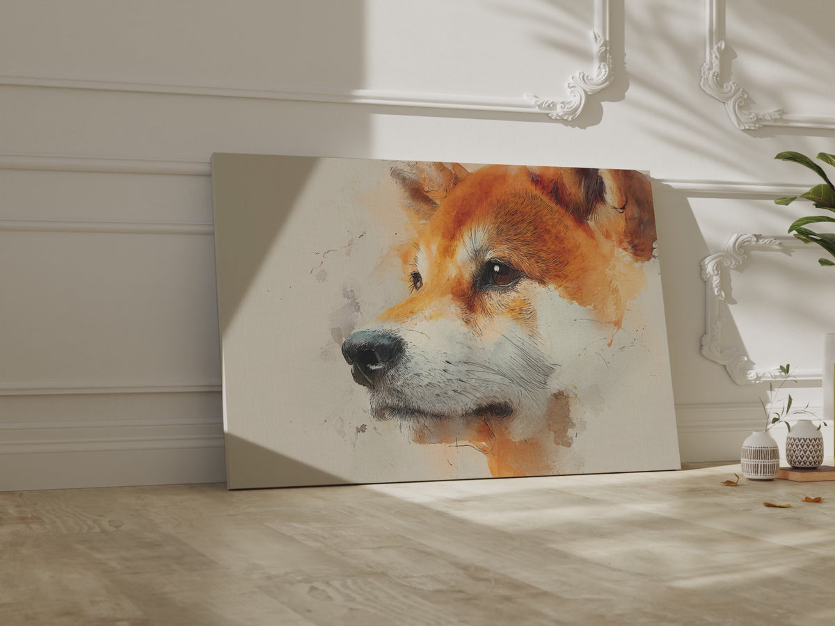 Shiba Inu Dog Portrait Canvas Wall Art – short video of the print
