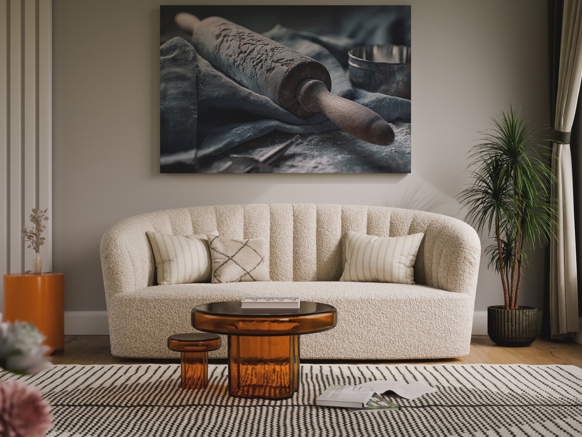Rustic Kitchen Rolling Pin Canvas Art – short video of the print