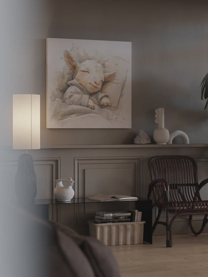 Sleeping Baby Goat Canvas Art – short video of the print