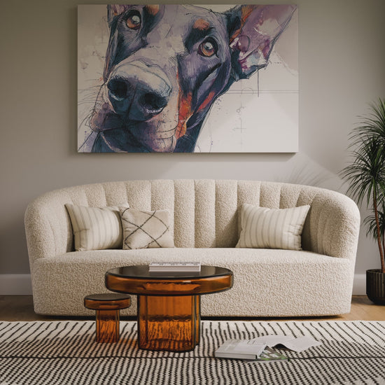 Dobermann Dog Portrait Canvas Art – short video of the print
