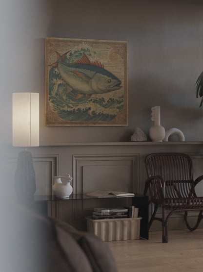Vintage Tuna Ocean Wall Art – short video of the print