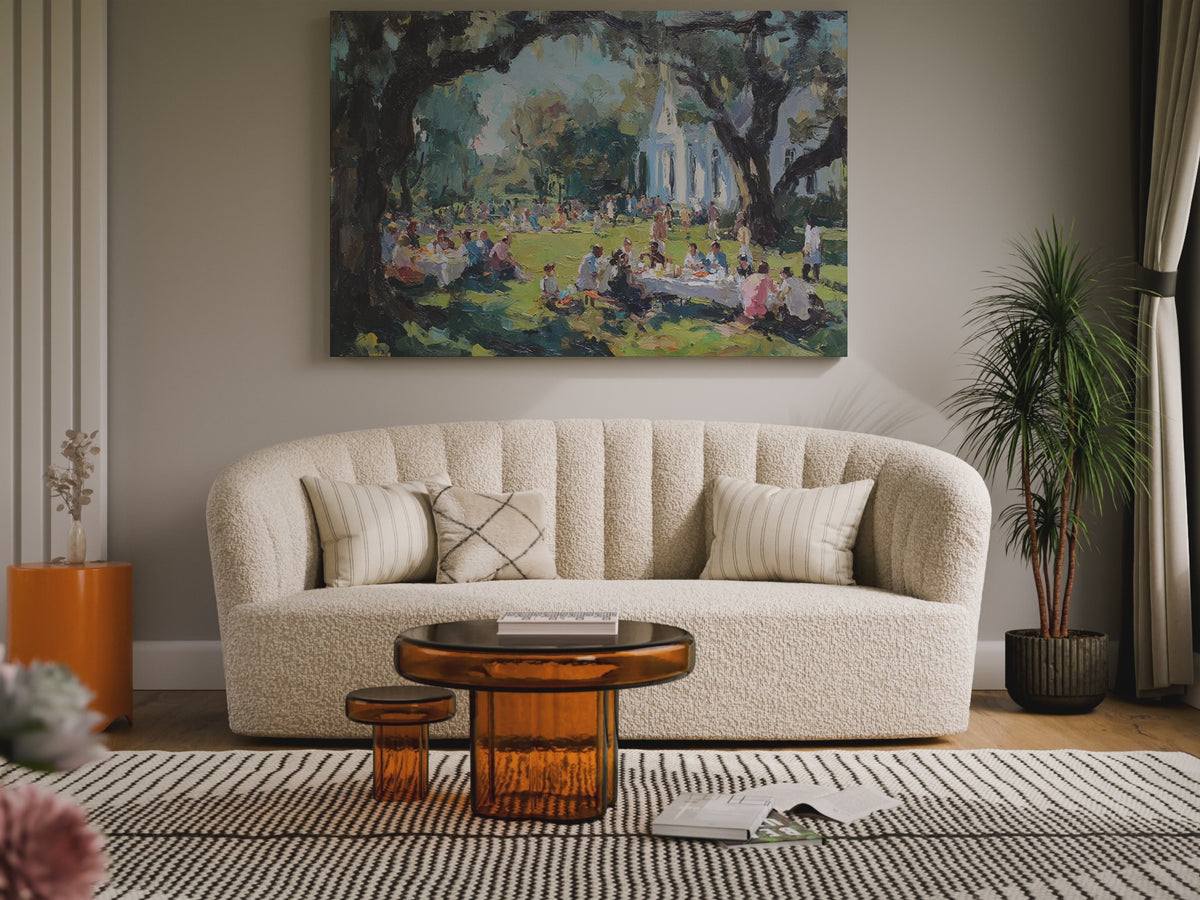 Southern Church Picnic Canvas Print – short video of the print