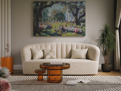 Southern Church Picnic Canvas Print – short video of the print
