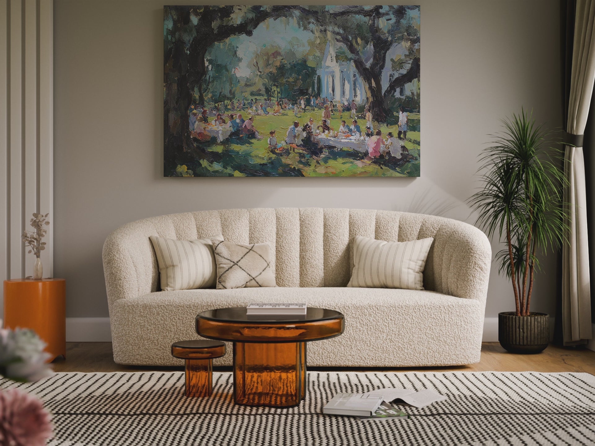 Southern Church Picnic Canvas Print – short video of the print