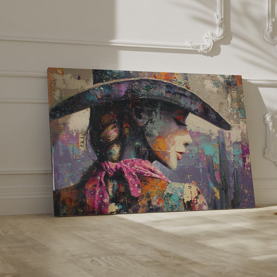 Abstract Western Cowgirl Canvas Print – short video of the print