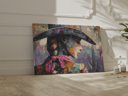 Abstract Western Cowgirl Canvas Print – short video of the print